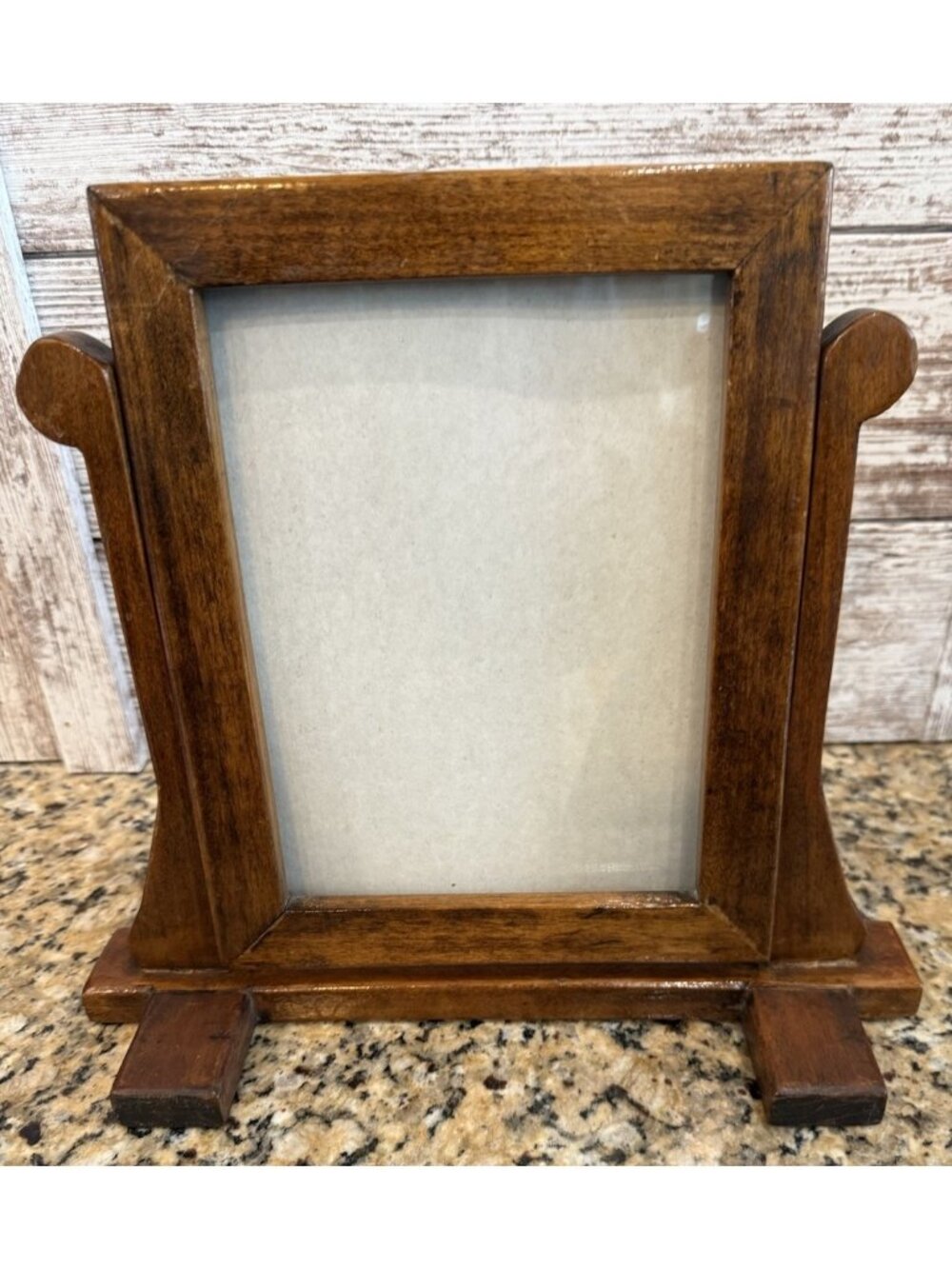 Vintage Handmade Wooden Photo Picture Frame Swivel Swinging Tilt